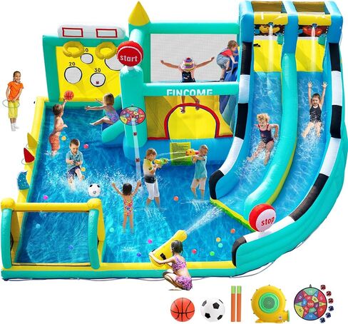 منزل مزدوج للمنزل للرجال 3-10 ، قلعة كبيرة ترتد مع منفاخ الهواء 550 واط ، حمام سباحة ، قفز ، تسلق ، كرات ، إرم خاتم ، حديقة مائية قابلة للنفخ لعطلة عيد الميلاد في الهواء الطلق في الهواء الطلق in Kuwait