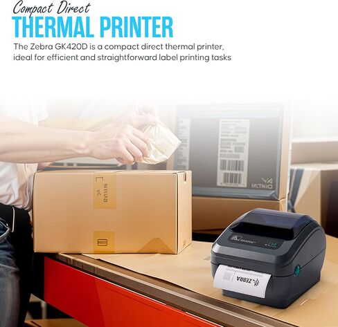 GK420D Zebra Direct Thermal Label & Barcode Printer - Parallel/USB Connectivity - 1 سنة ضمان - مع Roll 24V و 4x6 Label و USB 2.0 Cable & Microfiber Cleaning in Saudi Arabia