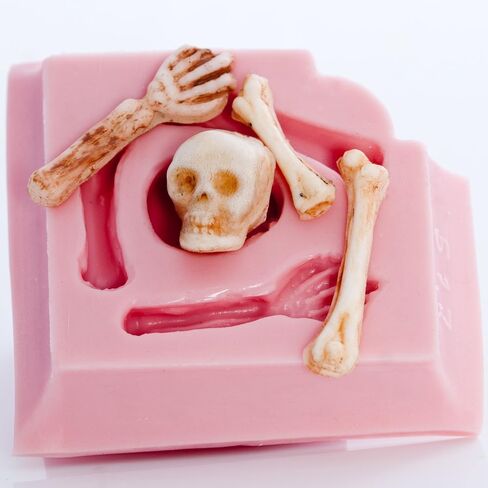 Small Skeleton Skull Silicone Mold Food Safe Fondant, Chocolate, Candy, Resin, Polymer Clay Mold. Flexible easy to use. in Saudi Arabia