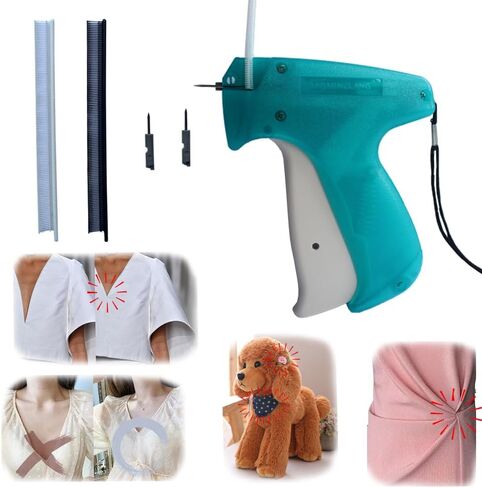 Micro Tagging Gun - مجموعة خياطة بسيطة وسهلة مع 3 إبر و 1800 السحابات البيضاء والأسود للخياطة ، Sweing ، Hemming & Wrinkle Design in Kuwait