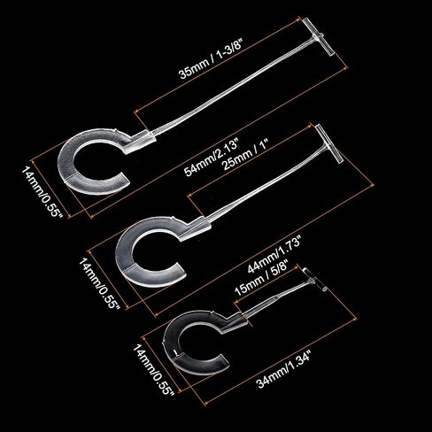 MECCANIXITY J Hook Standard Tagging Fasteners,Plastic Regular,Standard Label Gun Price Tagging Barbs for Garment Price Tag Label Tagging Barbs 15/25/35mm,Pack of 1500 Transparent in Saudi Arabia