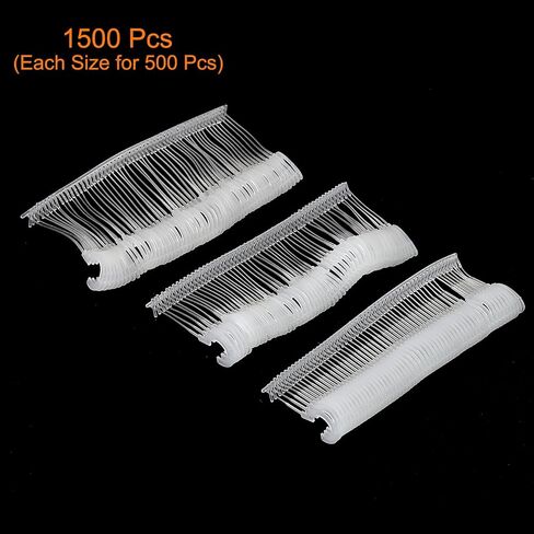 MECCANIXITY J Hook Standard Tagging Fasteners,Plastic Regular,Standard Label Gun Price Tagging Barbs for Garment Price Tag Label Tagging Barbs 15/25/35mm,Pack of 1500 Transparent in Saudi Arabia
