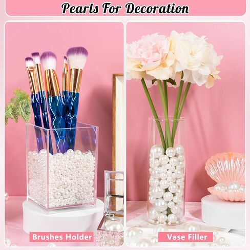 2000pcs لؤلؤات لصياغة ، لا توجد حبات عاجية لمزهريات القطع المركزية ، أحجام متنوعة حبات لآلئ مزيفة من أجل حشو المزهرية ، مركزية الشموع ، الحرف اليدوية DIY ، صنع المجوهرات (4/6/8/10/14/20 ملم) in Kuwait