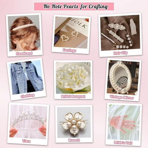 2000pcs لؤلؤات لصياغة ، لا توجد حبات عاجية لمزهريات القطع المركزية ، أحجام متنوعة حبات لآلئ مزيفة من أجل حشو المزهرية ، مركزية الشموع ، الحرف اليدوية DIY ، صنع المجوهرات (4/6/8/10/14/20 ملم) in Kuwait