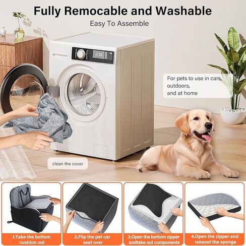 مقعد السيارة معززة الكلاب ، وسادة معززة قابلة للتعديل 6 بوصات من الرغوة للذاكرة للكلاب الصغيرة/المتوسطة ، ومقعد سيارة للكلاب القابل للفصل وقابل للغسل مع حصيرة تبريد ، ومقعد معزز للحيوانات الأليفة مع جيوب التخزين ، وأحزمة أمان 2 in Kuwait