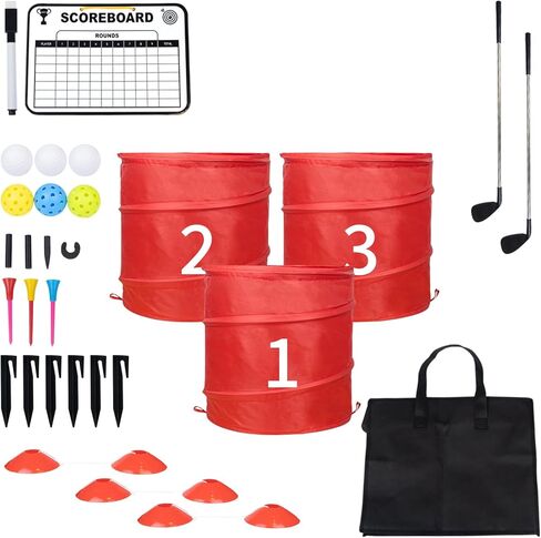 9Pcs Outdoor Backyard Golf Game with 2 Clubs,Portable Golf-Chipping Practice Yard Game-Suit for Adults and Family Activities, Park,Camping,Beach etc. in Saudi Arabia