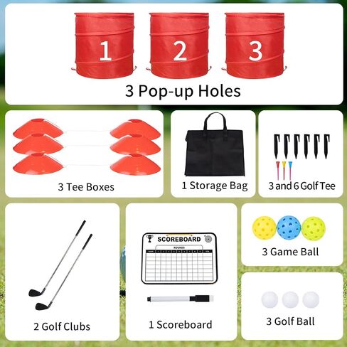 9Pcs Outdoor Backyard Golf Game with 2 Clubs,Portable Golf-Chipping Practice Yard Game-Suit for Adults and Family Activities, Park,Camping,Beach etc. in Saudi Arabia