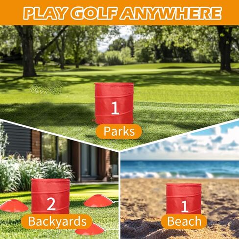 9Pcs Outdoor Backyard Golf Game with 2 Clubs,Portable Golf-Chipping Practice Yard Game-Suit for Adults and Family Activities, Park,Camping,Beach etc. in Saudi Arabia