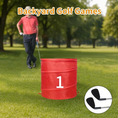 9Pcs Outdoor Backyard Golf Game with 2 Clubs,Portable Golf-Chipping Practice Yard Game-Suit for Adults and Family Activities, Park,Camping,Beach etc. in Saudi Arabia