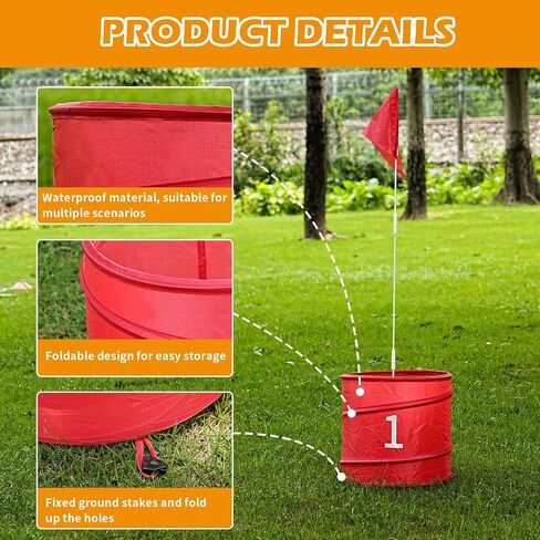 3 PCS Backyard Golf Golf Outdoor Game with 2 Clubs-Outdoor Golf Yard Game to Practice ، Golf Chipping Game للبالغين والأسرة ، الشاطئ ، التخييم ، Law ، Park in Kuwait