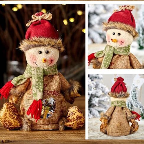 Christmas Gift Bags Zipper Design,Reusable 2025 New 3D Christmas Doll Gift Bags, Santa Snowman Deer Shaped Apple Candy Bags Storage for Party Decor in Saudi Arabia