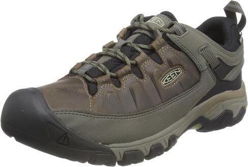 KEEN Men's Targhee 3 Low Height Waterproof Hiking Shoes, Steel Grey/Golden Brown, 11 Wide in Saudi Arabia