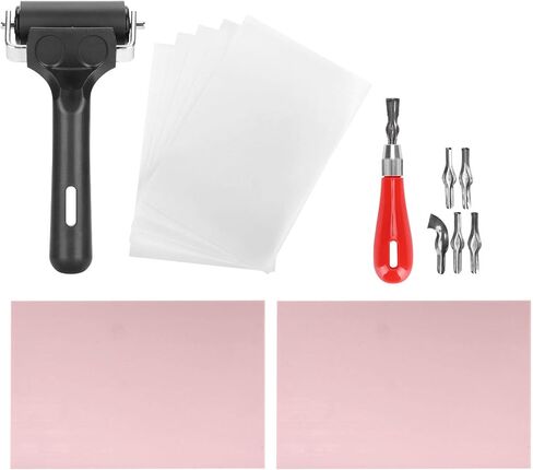 Rubber Stamp Making Kit, Block Printing Kit with Cutter Tools Rubber Carving Blocks Linoleum Cutter Set for Stamp Carving Craft in Kuwait