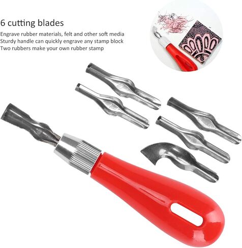 Rubber Stamp Making Kit, Block Printing Kit with Cutter Tools Rubber Carving Blocks Linoleum Cutter Set for Stamp Carving Craft in Kuwait
