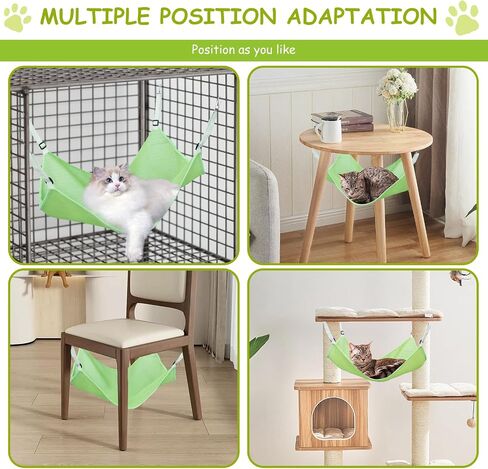 2 Pack Cat Hammock for Cage,Adjustable Breathable Durable Space-Saving Cozy Mesh Pet Hanging Bed Swing for Cats,Ferret,Puppy,Rabbits,Small Animals Green M in Saudi Arabia