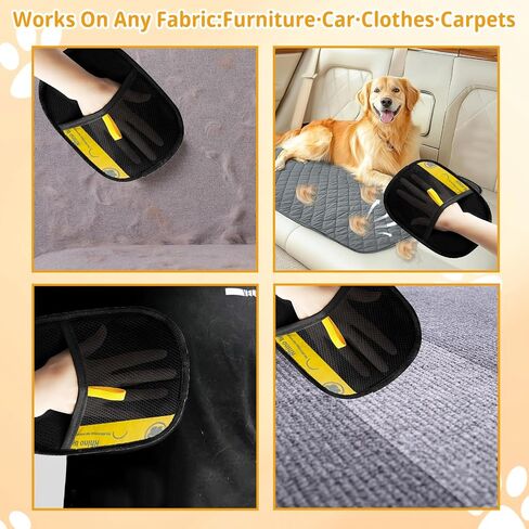 Upgraded Electrostatic Pet Hair Removal Glove - Reusable, Washable Mitt for Furniture, Carpet, Car Seat & Clothing - Efficient Cat & Dog Hair Remover in Saudi Arabia