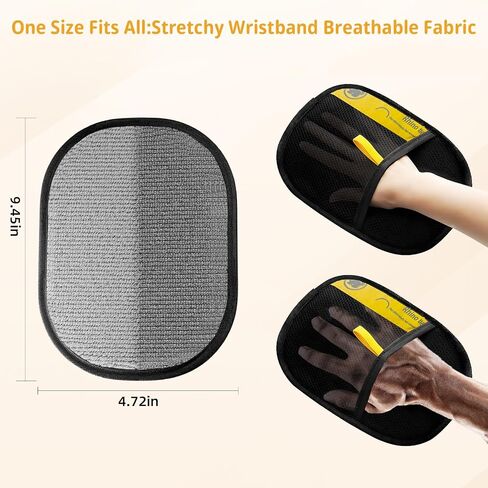 Upgraded Electrostatic Pet Hair Removal Glove - Reusable, Washable Mitt for Furniture, Carpet, Car Seat & Clothing - Efficient Cat & Dog Hair Remover in Saudi Arabia