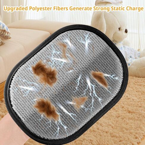 Upgraded Electrostatic Pet Hair Removal Glove - Reusable, Washable Mitt for Furniture, Carpet, Car Seat & Clothing - Efficient Cat & Dog Hair Remover in Saudi Arabia