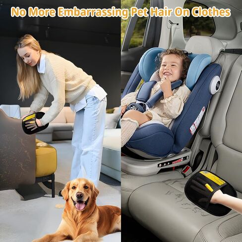 Upgraded Electrostatic Pet Hair Removal Glove - Reusable, Washable Mitt for Furniture, Carpet, Car Seat & Clothing - Efficient Cat & Dog Hair Remover in Saudi Arabia