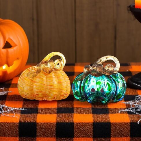 يدوي الزجاج المنفوخ اليقطين عيد الشكر عيد الهالوين ديكور الخريف المنزل الحصاد الزفاف والخريف رف الزخارف الورق والزخارف الزخارف الطاولة in Kuwait