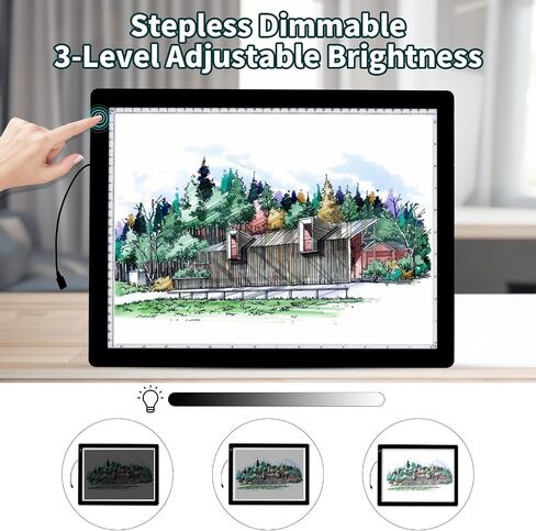 A4 Light Board for Diamond Painting - Tracing Light Box مع حامل ، وسادة ضوء سطوع 3 مستويات غير قابلة للتخطي in Kuwait