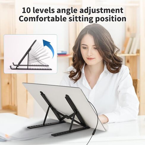 A4 Light Board for Diamond Painting - Tracing Light Box مع حامل ، وسادة ضوء سطوع 3 مستويات غير قابلة للتخطي in Kuwait
