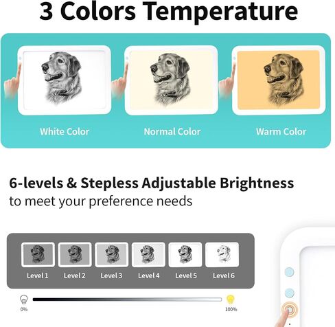 A4 Light Board for Diamond Painting - Tracing Light Box with Stand, Stepless Dimmable 3 Levels Brightness Light Pad, Ultra-Thin LED Light Pad for Weeding Vinyl, Drawing, Diamond Painting in Saudi Arabia