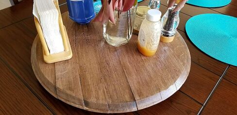 Natural Used Wine Barrel Head As Lazy Susan in Saudi Arabia