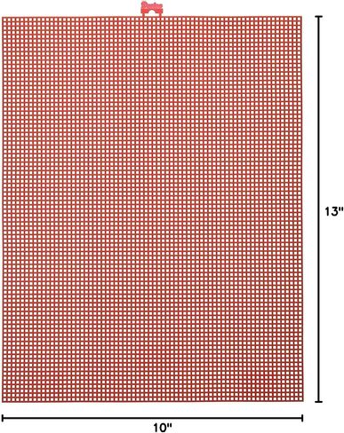 Darice 7 Mesh Christmas Red Plastic Canvas – Create a Variety of Fun Plastic Canvas Crafts Including Bookmarks, Picture Frames, Pins and More – 1 Sheet, 7 Holes Per Inch, 10.5"x13.5" Per Sheet in Saudi Arabia