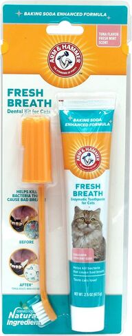 Arm & Hammer for Pets Dental Kit for Cats | Eliminates Bad Breath | 3 Piece Set Includes Cat Toothpaste, Cat Toothbrush & Cat Fingerbrush in Tasty Tuna Flavor,2.5 ounces in Saudi Arabia