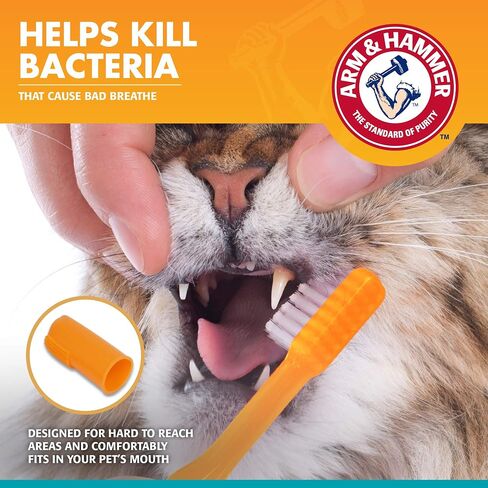 Arm & Hammer for Pets Dental Kit for Cats | Eliminates Bad Breath | 3 Piece Set Includes Cat Toothpaste, Cat Toothbrush & Cat Fingerbrush in Tasty Tuna Flavor,2.5 ounces in Saudi Arabia