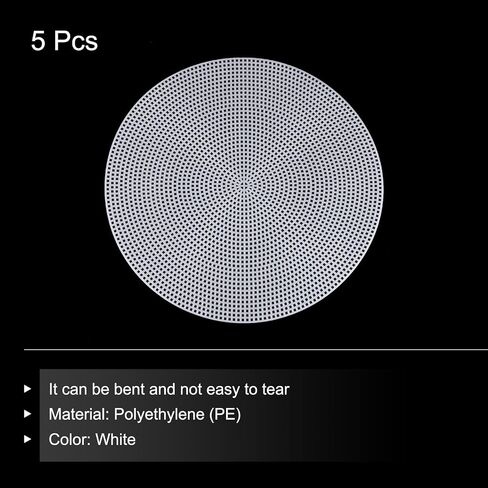 MECCANIXITY 5pcs 9" Plastic Mesh Canvas Sheet 13 Count Round Needlepoint Blank Canvas for Embroidery Knit Crochet Acrylic Yarn Crafting, White in Saudi Arabia