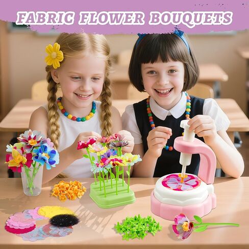 Sangqaofu Fabric Flower Boutquets Kit DIY Arts and Crafts Kits للأطفال الذين تتراوح أعمارهم بين 3-12 من هدايا عيد ميلاد عيد الميلاد لـ 3 4 5 6 7 8+ سنوات من العمر in Kuwait