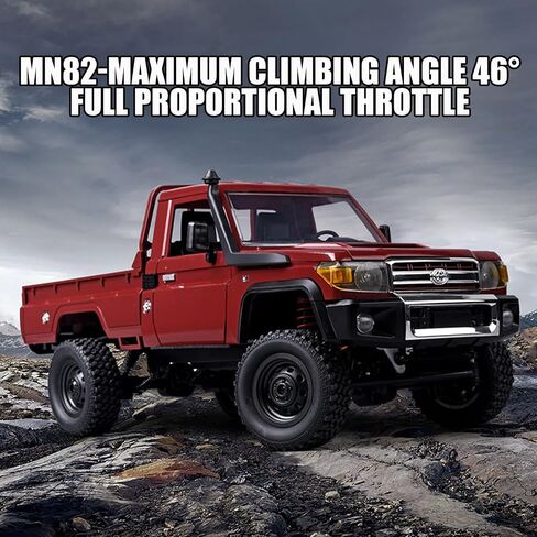 MN-82 1/16 Scale RC Rock Crawler Truck, 4x4 Off-Road Remote Control Car with 2.4GHz Remote & Dual 1200mAh Batteries - Ideal Gift for Birthday/Christmas/Halloween (Ages 8+) in Saudi Arabia