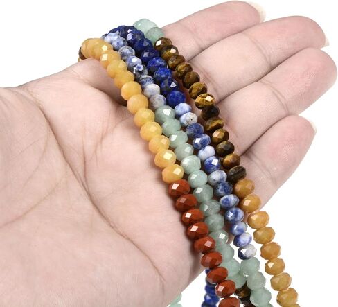 6mm Natural Moonstone Faceted Rondelle Loose Beads 16 Inch in Kuwait