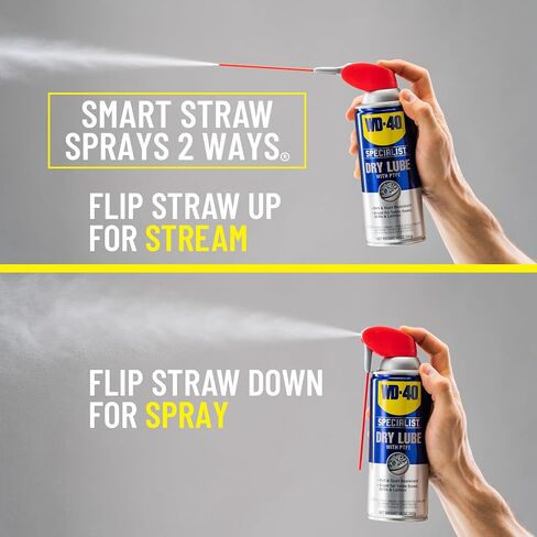 التشحيم الجاف المتخصص WD-40 مع بخاخات القش الذكية بطريقتين، 10 أونصة in Kuwait