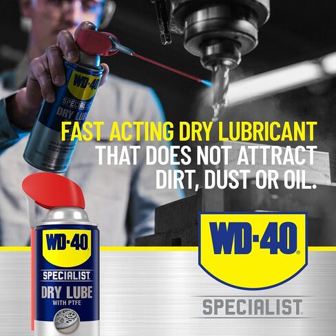 التشحيم الجاف المتخصص WD-40 مع بخاخات القش الذكية بطريقتين، 10 أونصة in Kuwait