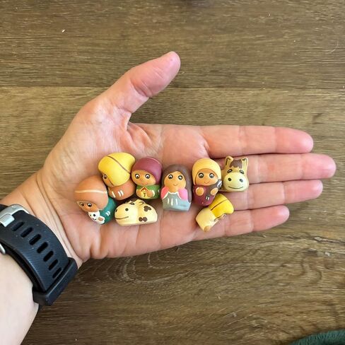 Tiny Ceramic, Peruvian Nativity Scene 8 pcs set 1" tall, Christmas Decor, xmas ornaments, holy family figurines, ornaments gift decorations in Saudi Arabia