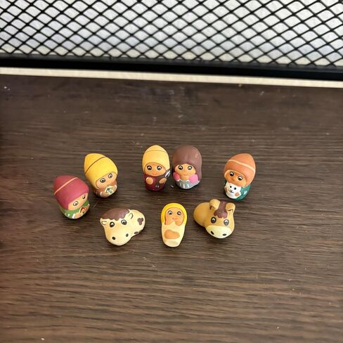 Tiny Ceramic, Peruvian Nativity Scene 8 pcs set 1" tall, Christmas Decor, xmas ornaments, holy family figurines, ornaments gift decorations in Saudi Arabia