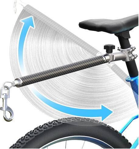 Hands-Free Bicycle Dog Leash for Cycling - 180° Rotating or Fixed Quick-Attach System, Built-in Shock-Absorbing Spring, Anti-Pull Design, Thick Steel Wire Rope 550 lbs (Carbon Fiber) in Saudi Arabia