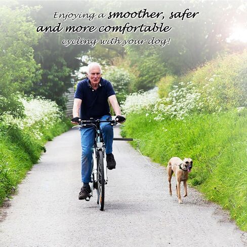 Hands-Free Bicycle Dog Leash for Cycling - 180° Rotating or Fixed Quick-Attach System, Built-in Shock-Absorbing Spring, Anti-Pull Design, Thick Steel Wire Rope 550 lbs (Carbon Fiber) in Saudi Arabia