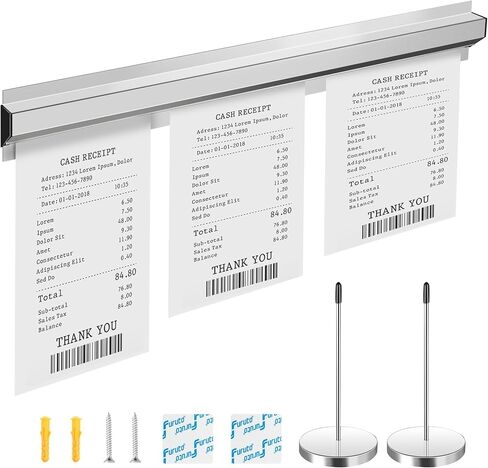 17 Inch Aluminum Ticket Holder Rail with 2 Receipt Stabbers for Restaurant, Kitchen, Bar in Kuwait