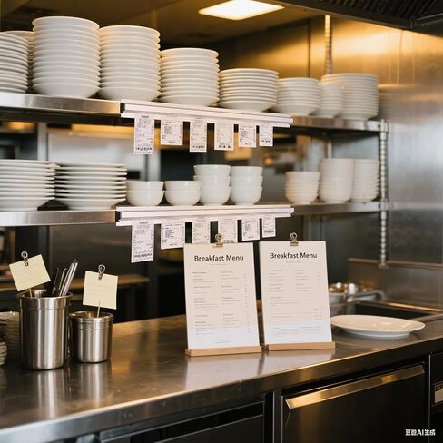 17 Inch Aluminum Ticket Holder Rail with 2 Receipt Stabbers for Restaurant, Kitchen, Bar in Kuwait