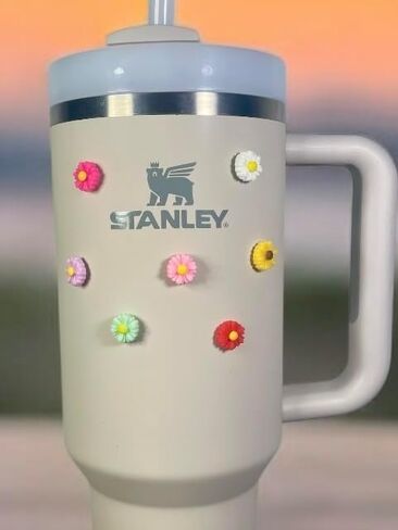 Tumbler Magnet - Small Daisy - Tumbler Charm - Cup Accessory - Floral - Plant Lady - Jewelry - Gift for Women - Gift for Her (Red) in Saudi Arabia