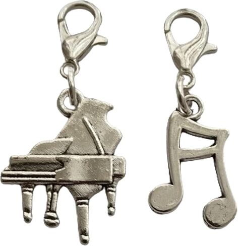 2X Piano Clip on Lobster Clasp, Music Note Charm Pendant for Building Necklace, Wallet, Zipper Pull, Music Fans Art Lovers Jewelry Making DIY Craft in Saudi Arabia