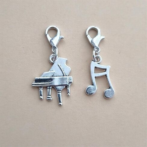 2X Piano Clip on Lobster Clasp, Music Note Charm Pendant for Building Necklace, Wallet, Zipper Pull, Music Fans Art Lovers Jewelry Making DIY Craft in Saudi Arabia