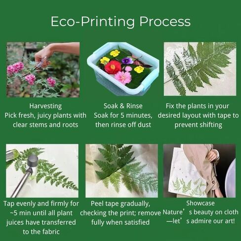 طقم صباغة مصنع Banderi Natural Plant - DIY Fabric Crafts (حقيبة يد/ملابس/ديكور) | نشاط الوالد والطفل المرح in Saudi Arabia