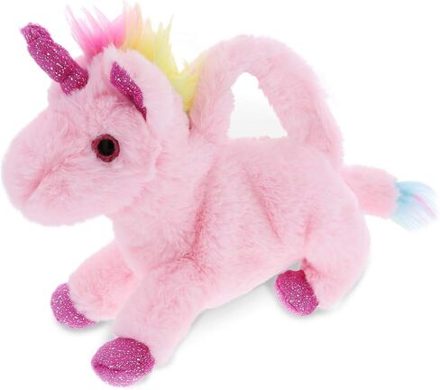 DolliBu Pink Unicorn Plush Handbag - Super Soft Stuffed Animal Purse for Children's Accessories, Kids Hand Bag Toy, Fluffy Dress Up Toy for Girls and Boys - 11 Inches in Saudi Arabia