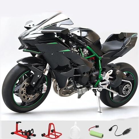 1/6 مقياس H2R سبيكة دراجة نارية Diecast مع الصوت والضوء يتميز براقة عالية رذاذ الانتهاء من إطارات المطاط هدية قابلة للتجميع (طبعة الماس) in Kuwait