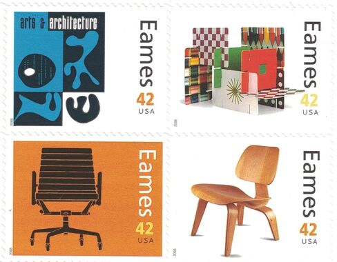 Charles and Ray Eames Collectible Sheet of Sixteen 42 Cent Stamps Scott 4333 By USPS in Saudi Arabia